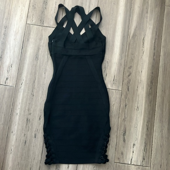 Guess Los Angeles Luxe Strappy Mesh bandage Corset Ties Bodycon Dress S - Picture 7 of 12